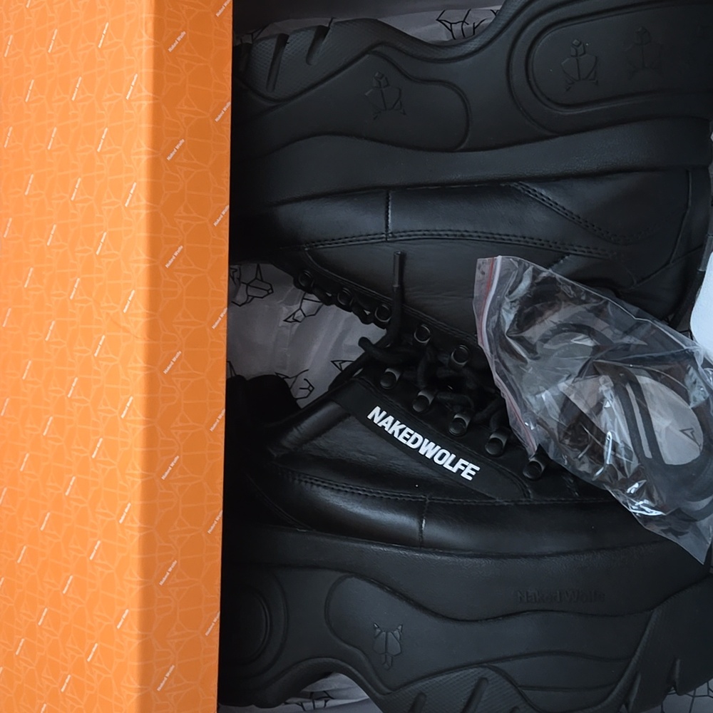 Naked Wolfe Black Platform Sneakers 37 - Picture 6 of 12